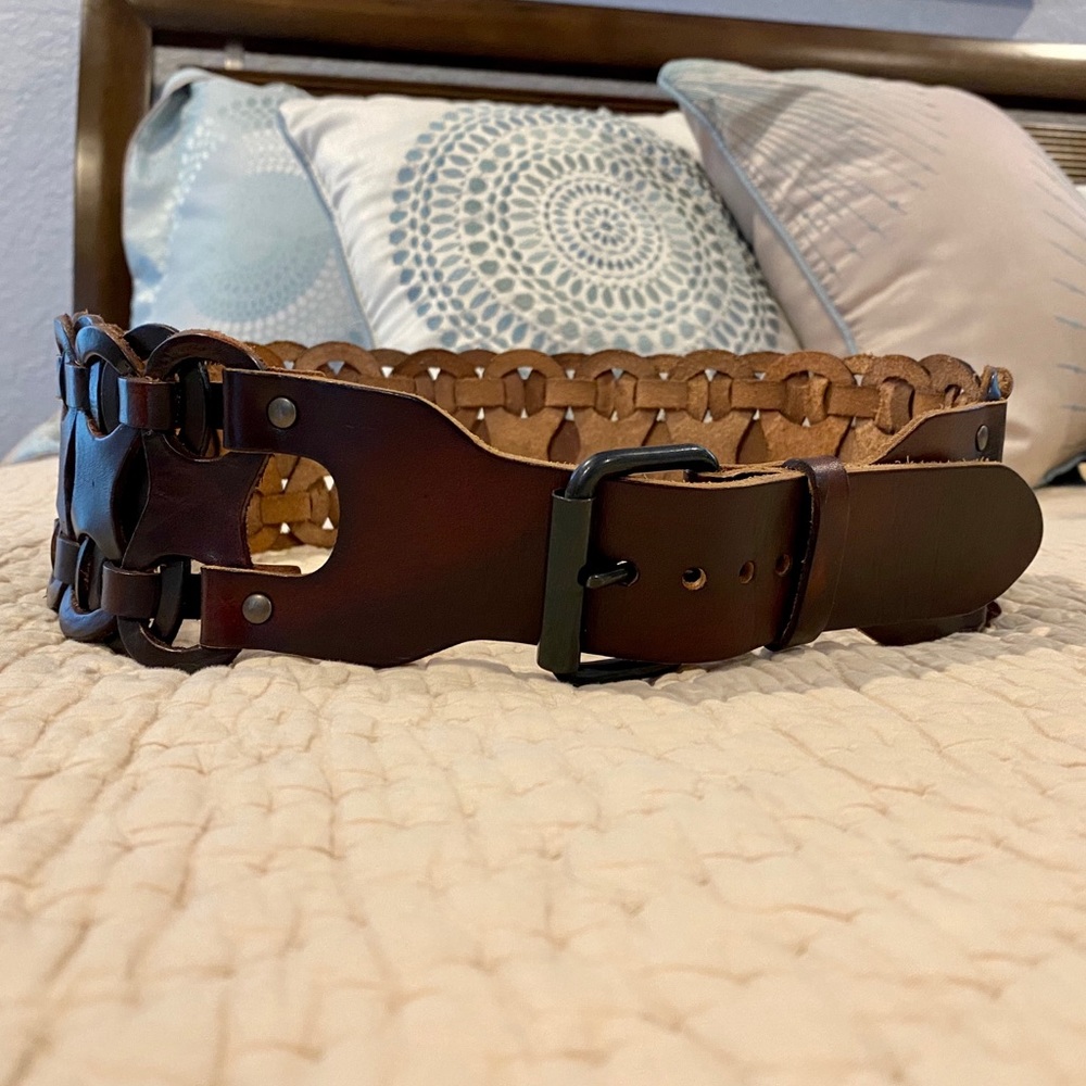 Braided leather belt